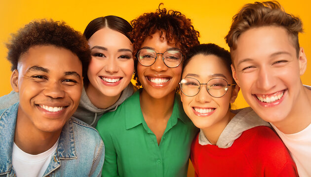 Close Up of Friendly International Students Smiling Together
