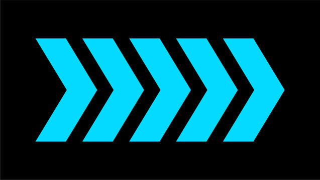 Arrow symbol with neon blue colored,chevron web flat icon vector.