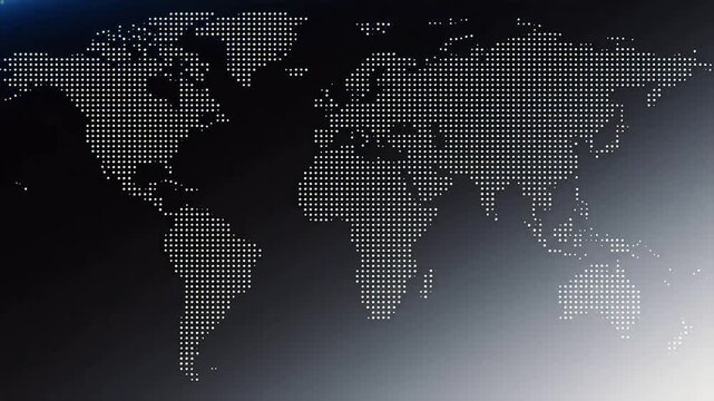 World map with glowing dots