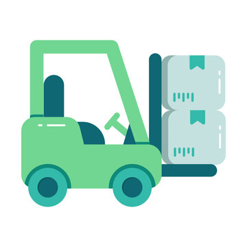 Modern design icon of forklift truck