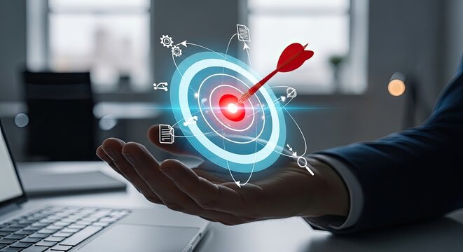 Startup business strategy and planning concepts with targeted goals