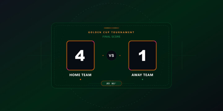 Golden cup tournament final score scoreboard four to one.
