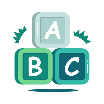        Editable design vector of abc blocks 