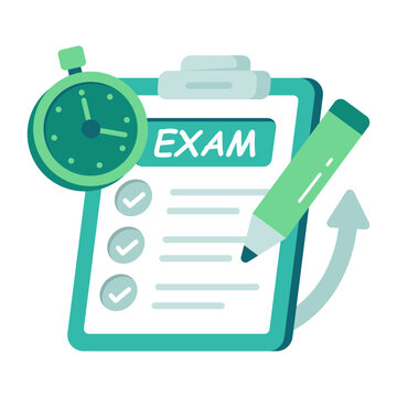 Modern design icon of exam time