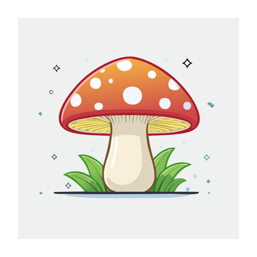 Colorful Fly Agaric Mushroom Illustration
