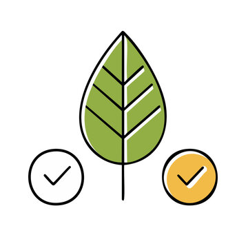 Green leaf icon with checkmarks