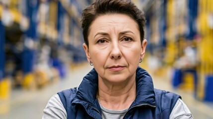 Fototapeta premium Paycheck Stress Middle Aged Polish Woman Quiet Worry