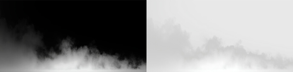 Fototapeta premium Clouds rise and blend in a soft gradient against a clear background at dawn in a quiet setting, on a transparent background