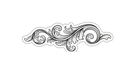 Fototapeta premium Classical baroque acanthus leaf scroll ornament