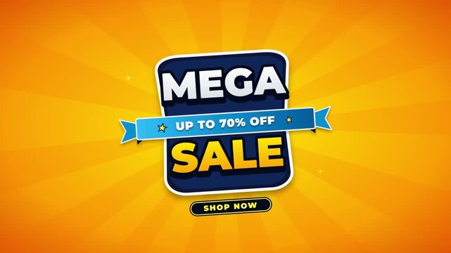 Mega sale up to 70 off discount banner