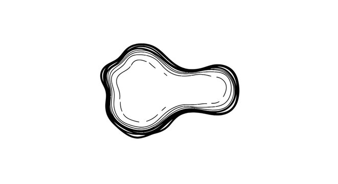 Abstract organic liquid blob shape with sketchy outlines
