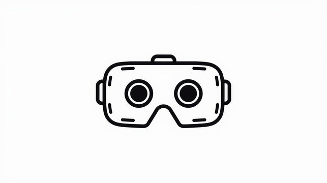 Black outline icon of a virtual reality headset for gaming and digital technology