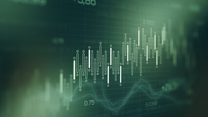 Traders analyze financial charts showing market trends and data points during trading hours