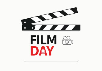 Obraz premium Film day clapperboard icon