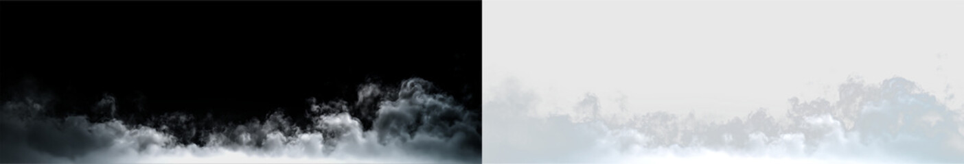 Clouds drifting in the sky with a transparent background, no specific location or time noted © Liubov