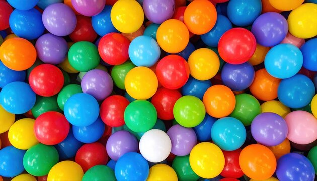 Colorful plastic ball pit creating playful background texture