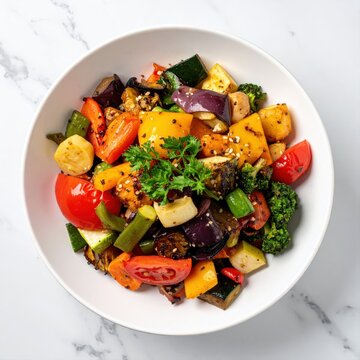 Roasted vegetable mix bowl offering healthy nutrition