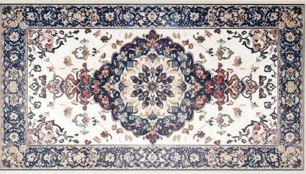 Persian rug pattern oriental carpet medallion design