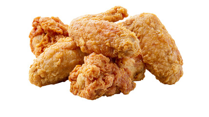 Crispy golden brown fried chicken pieces assortment © Lena