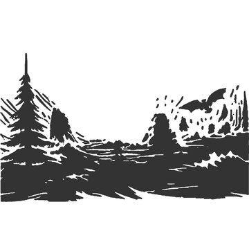 On a Massive Scale Vintage Illustration Vector