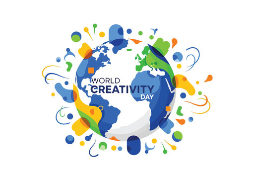 Vibrant globe with colorful splatters