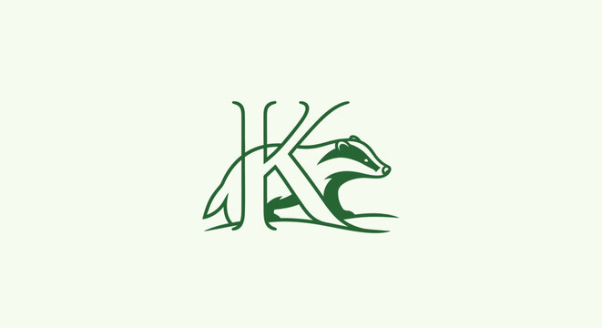 Green stylized frog logo with abstract lines.