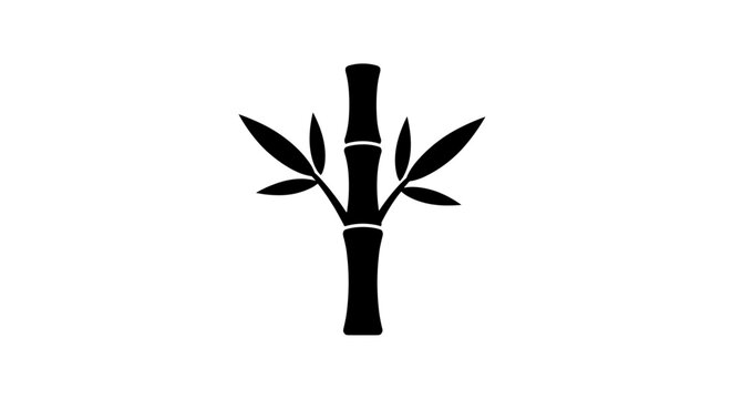 Bamboo Plant Icon Black.