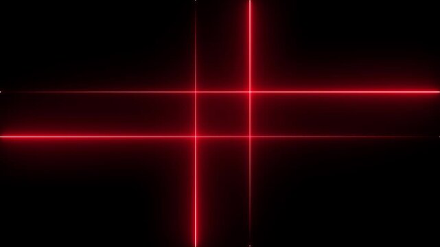 Rectangular red color neon line effect Animation. Neon Flame Gradually Abstract neon line picture frame with black background,