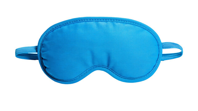Blue fabric sleep mask with elastic strap