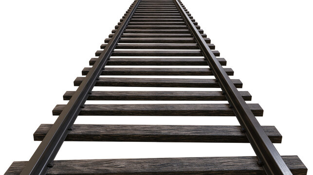 Railway tracks perspective view