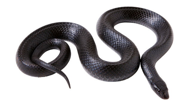 Black snake coiled on white