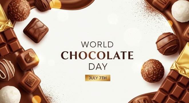 World chocolate day celebration banner july 7th