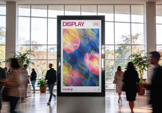 Event Hall Signboard Display Mockup For Branding Presentation