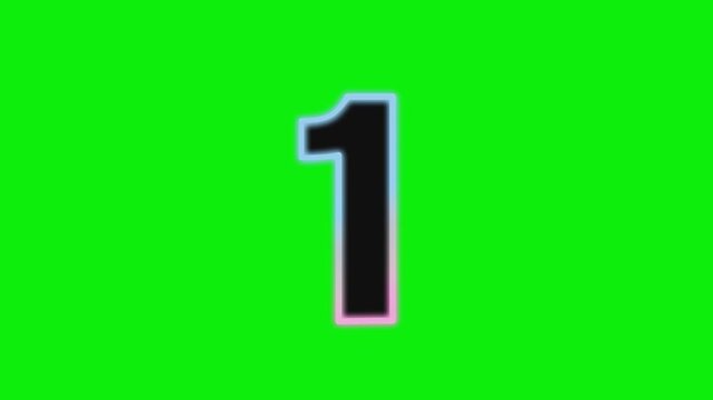 High quality 4K number footage on green screen background with gentle movement. The green elements are clearly separated for professional keying