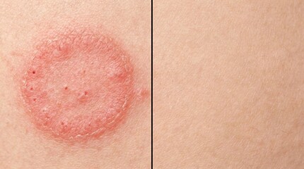 Fototapeta premium Ringworm Tinea Corporis Fungal Skin Infection Treatment Result