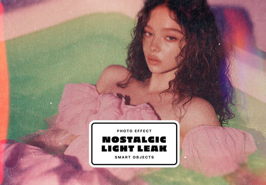 Nostalgic Light Leak Photo Effect For Poster And Social Media Design