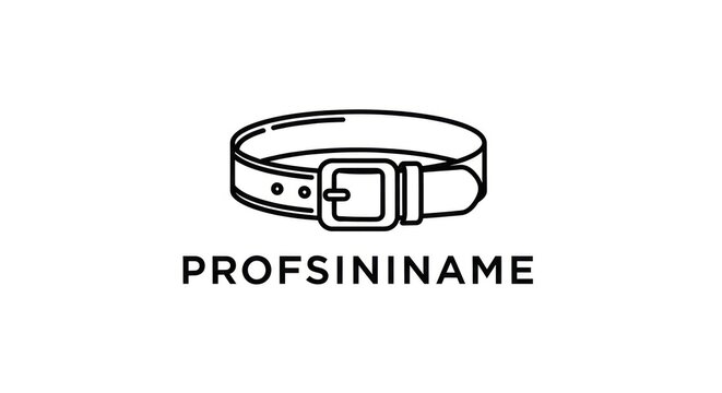 Simple black leather belt illustration.