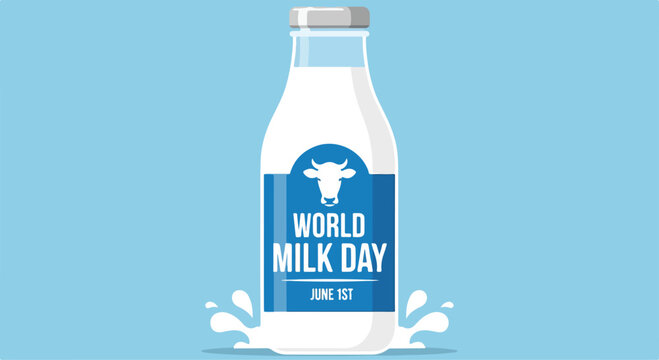 A bottle of milk with a World Milk Day label