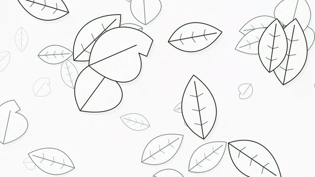 animated leaves falling on white background