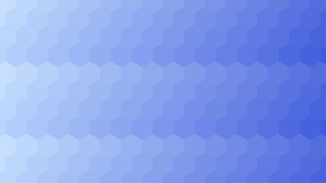 Modern Blue Hexagonal Tile Pattern Vector Background with Geometric Honeycomb Mosaic Gradient