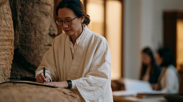 Chief conservator at a Southeast Asian national museum arranging displaced colonial-era artifacts into a new permanent decolonized gallery, wall text being installed, community