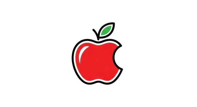 A bitten red apple icon symbol.