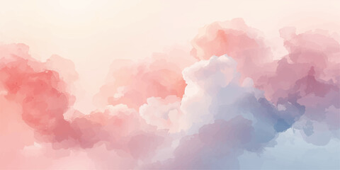 Dreamy pastel clouds drift across a soft sky, creating a serene and ethereal backdrop with delicate hues of pink, peach, and lavender. © AeroVista