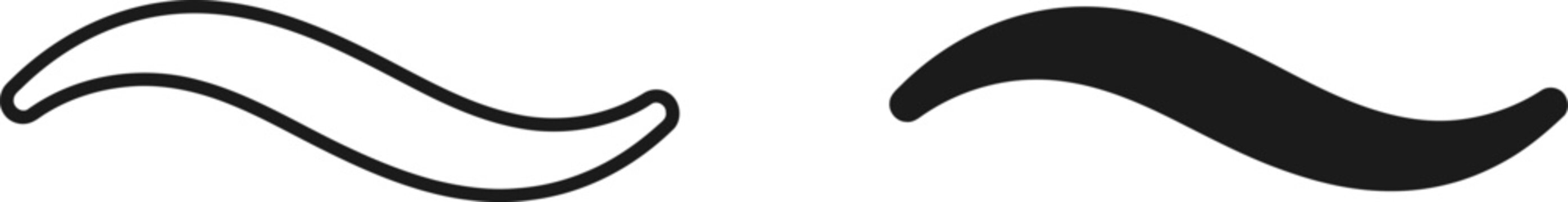 Wavy line symbol in outline and solid black form against white background