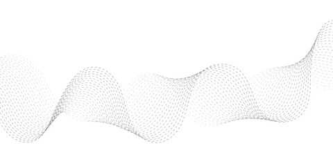 Fototapeta premium Minimal Gray Dotted Wave Line Background With Smooth Curved Network Pattern, Elegant Futuristic Communication Design