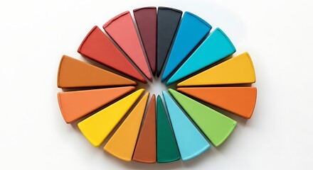 Fototapeta premium Colorful paint swatches arranged in a circle