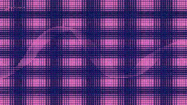 Halftone wave pattern with purple and magenta dots
