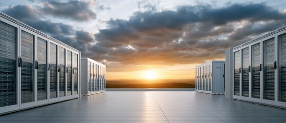 Obraz premium Minimal balcony corridor with mountain landscape view, modern architecture and travel lifestyle concept.