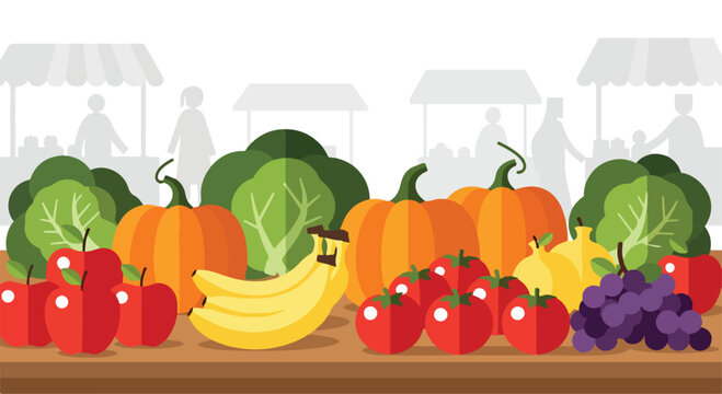 A colorful display of fresh produce on a wooden table