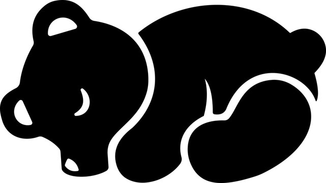Teddy bear vector icon featuring cute toy bear symbols in solid and outline design isolated on transparent background for kids nursery themes